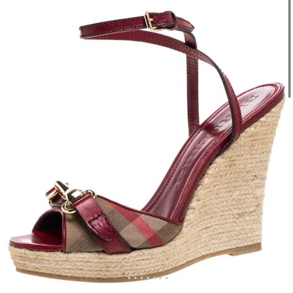 - SOLD Authentic Burberry- Ankle Strap Wedge